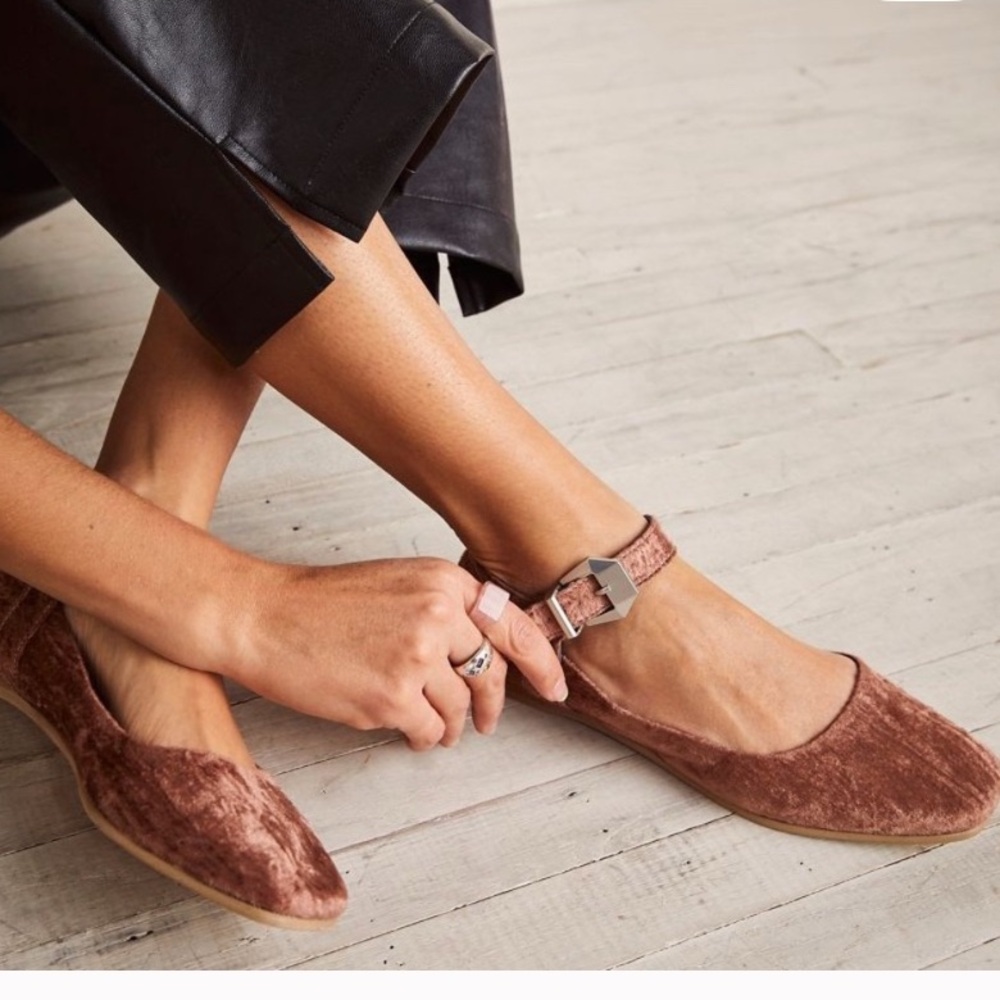 Free People Mystic Mary Jane Velvet Flats